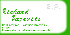 richard pajevits business card